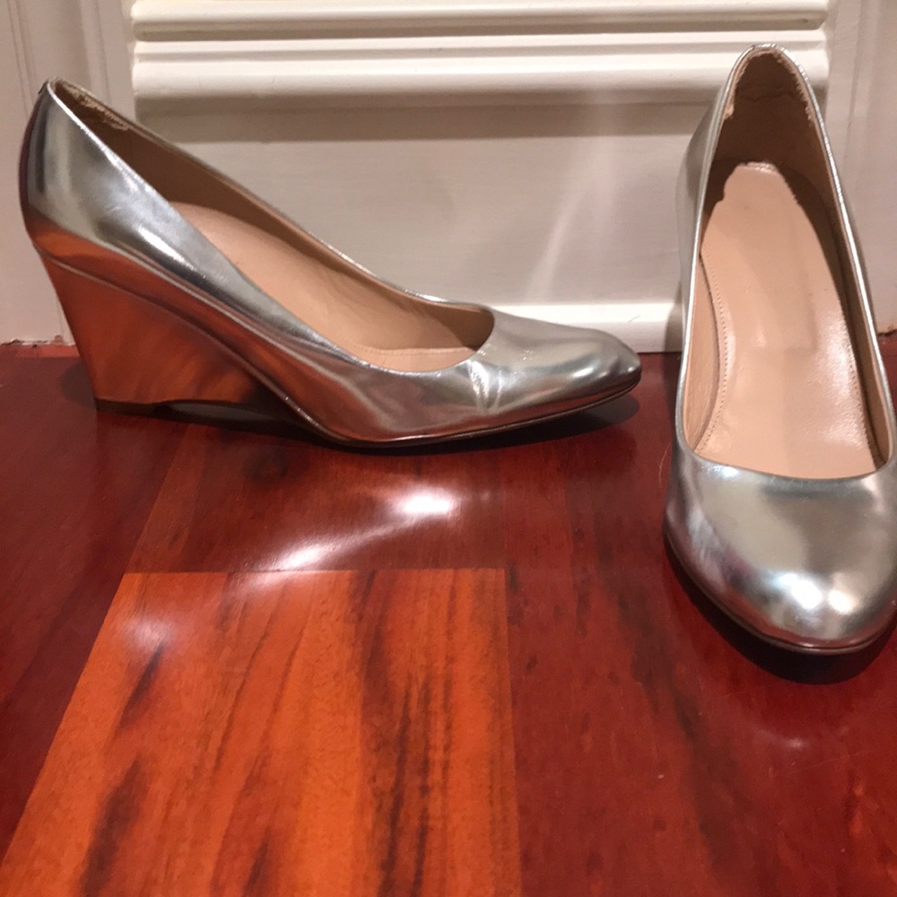 J. Crew silver wedges